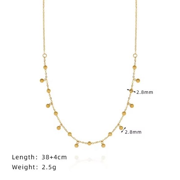 18K Gold Plated Handmade Bead Ball Lace Short Chain Clavicle Raindrop Necklace - Picture 7 of 9